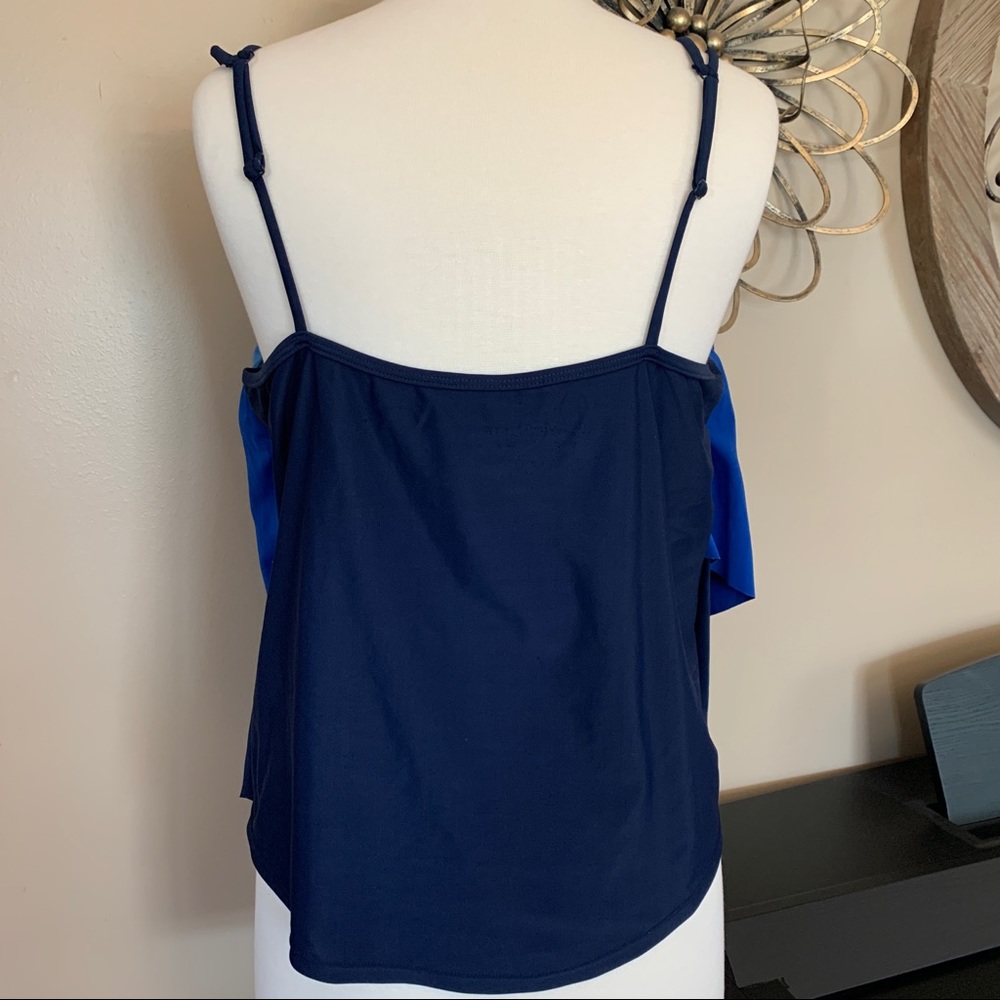 JACLYN SMITH Size 20W Blue Tiered Tankini Swimsuit Top - Picture 3 of 5